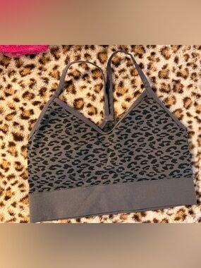 Maurices Charcoal Gray Leopard Print Seamless Bralette